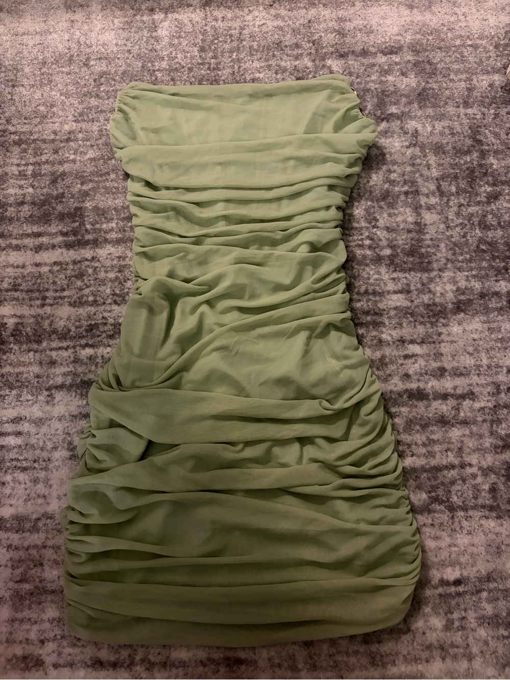 Monarch Strapless Ruched Olive Green Women’s Dress